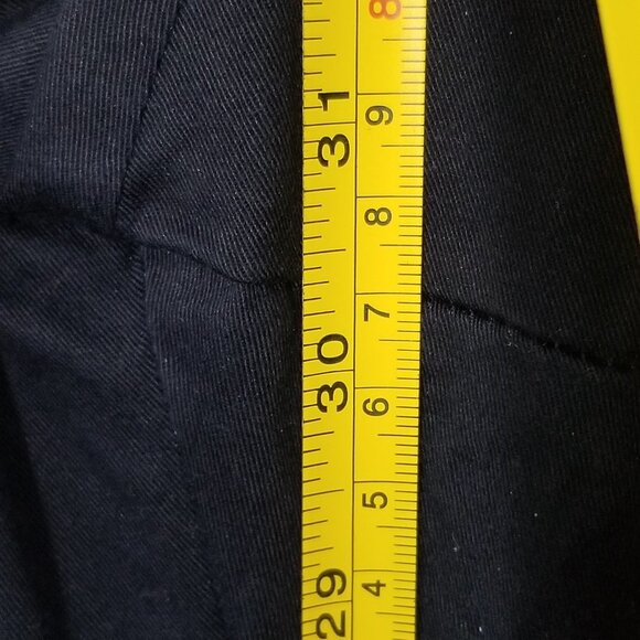 Nautical Blue Preppy Cotton Blend Straight Leg Trouser Plaid Trim Pocket Zip 14 - Picture 8 of 13